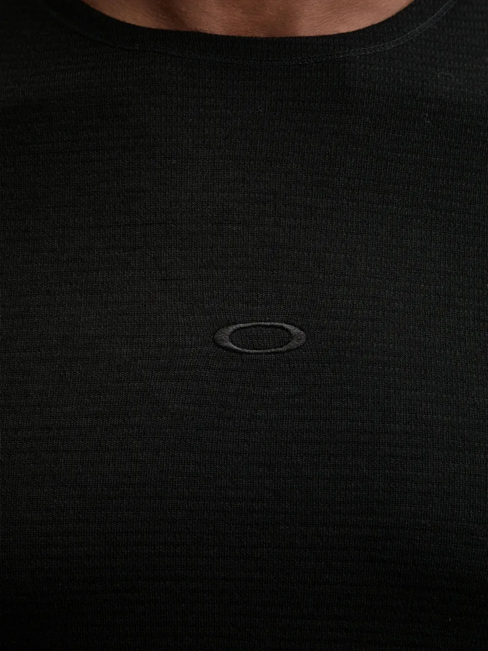 Oakley Spruce logo-print slub-texture sweater Zwart