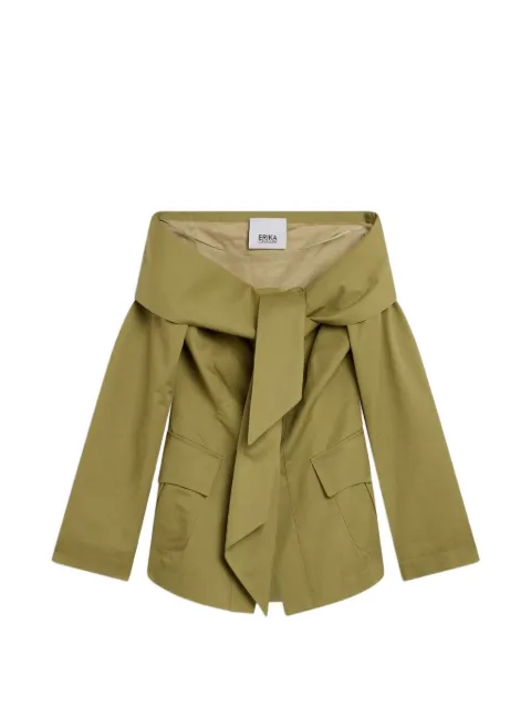 Erika Cavallini Stef off-shoulder tie-fastening jacket
