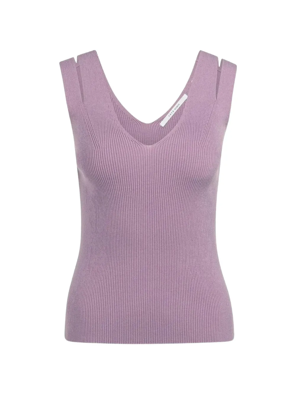 YAYA ribbed cut-out top - Viola