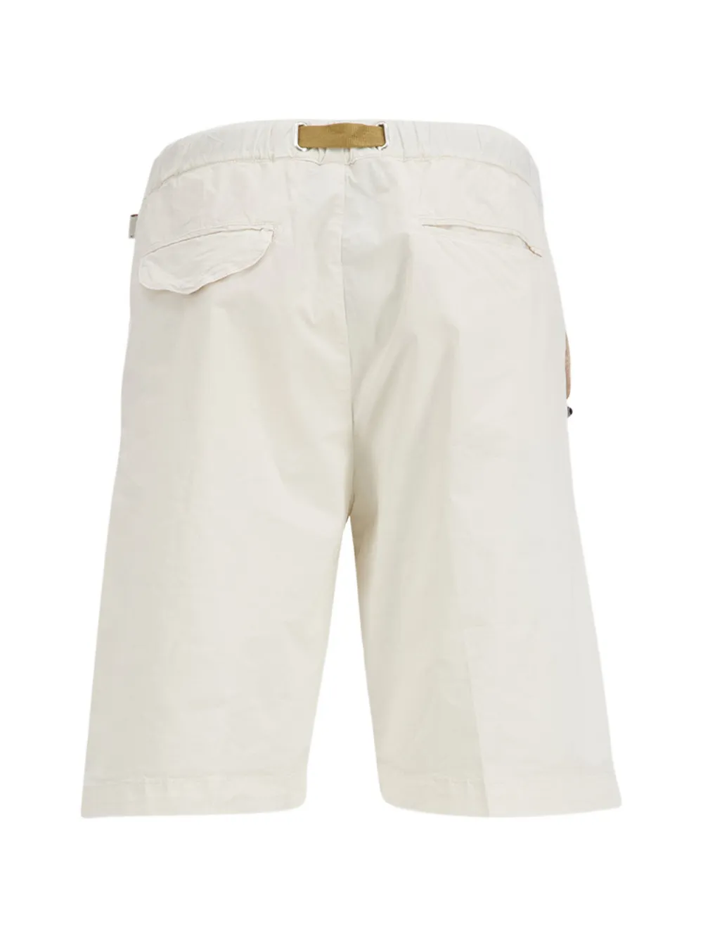 White Sand Shorts met elastische band en ceintuur Beige