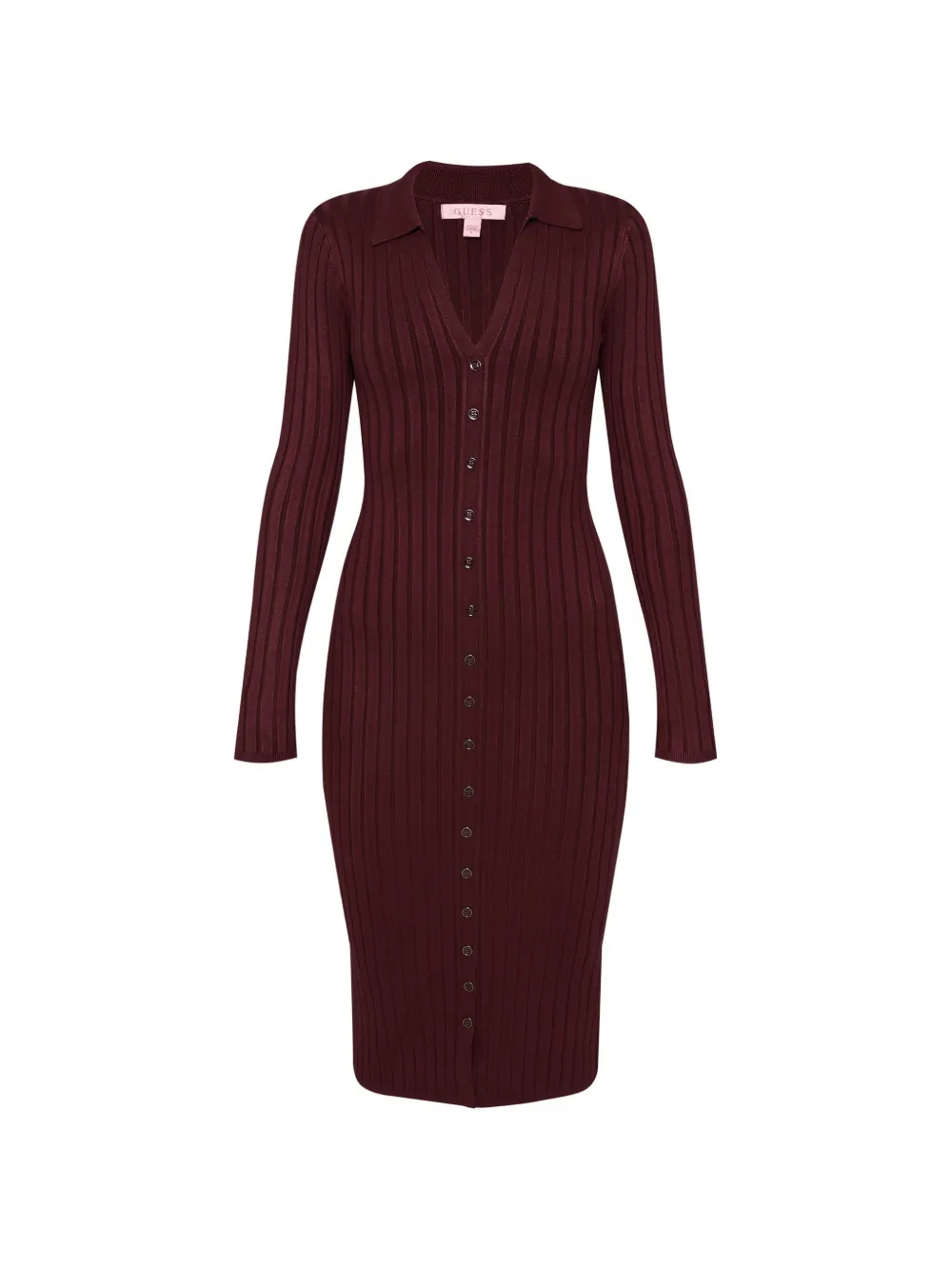 GUESS USA Miranda ribbed-knit midi dress - Braun