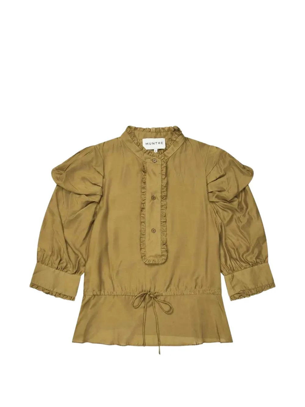 MUNTHE Vastu ruffled drawstring blouse - Toni neutri
