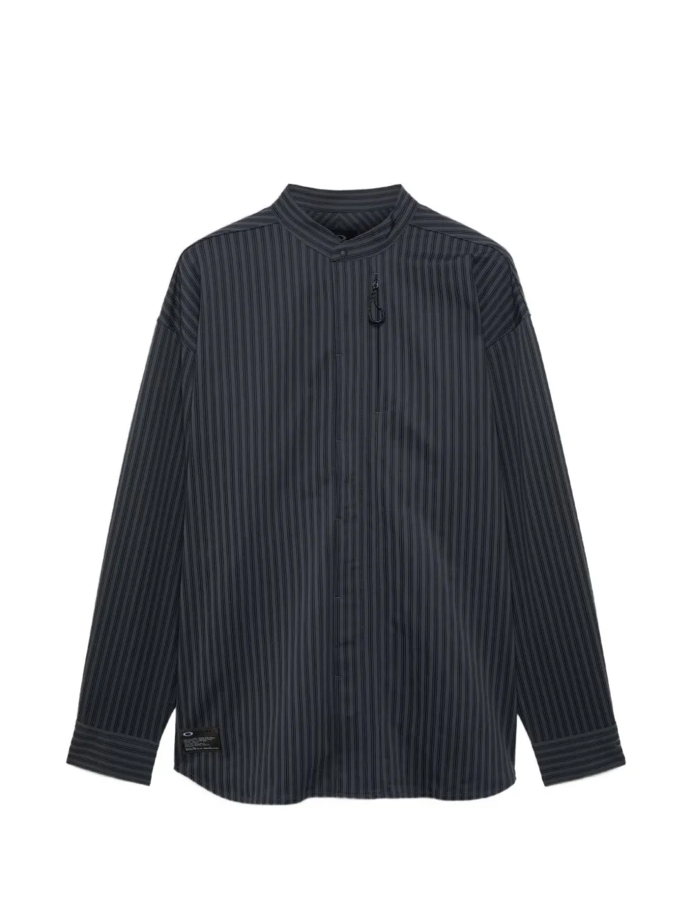 Oakley vertical-stripe band-collar shirt - Nero