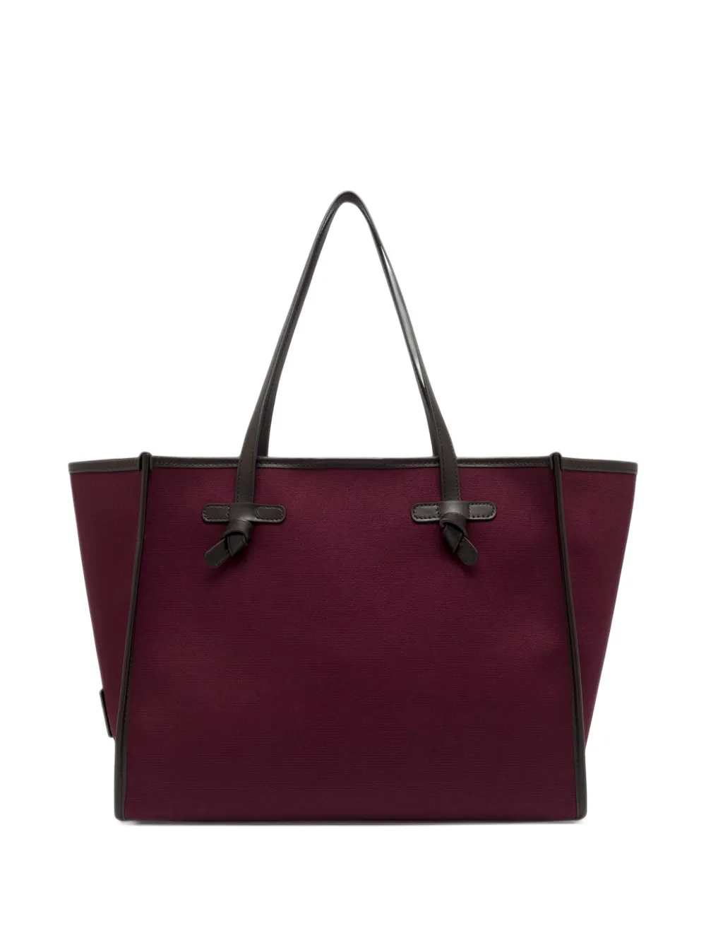 GIANNI CHIARINI Marcella knot-detail canvas shoulder bag - Rot