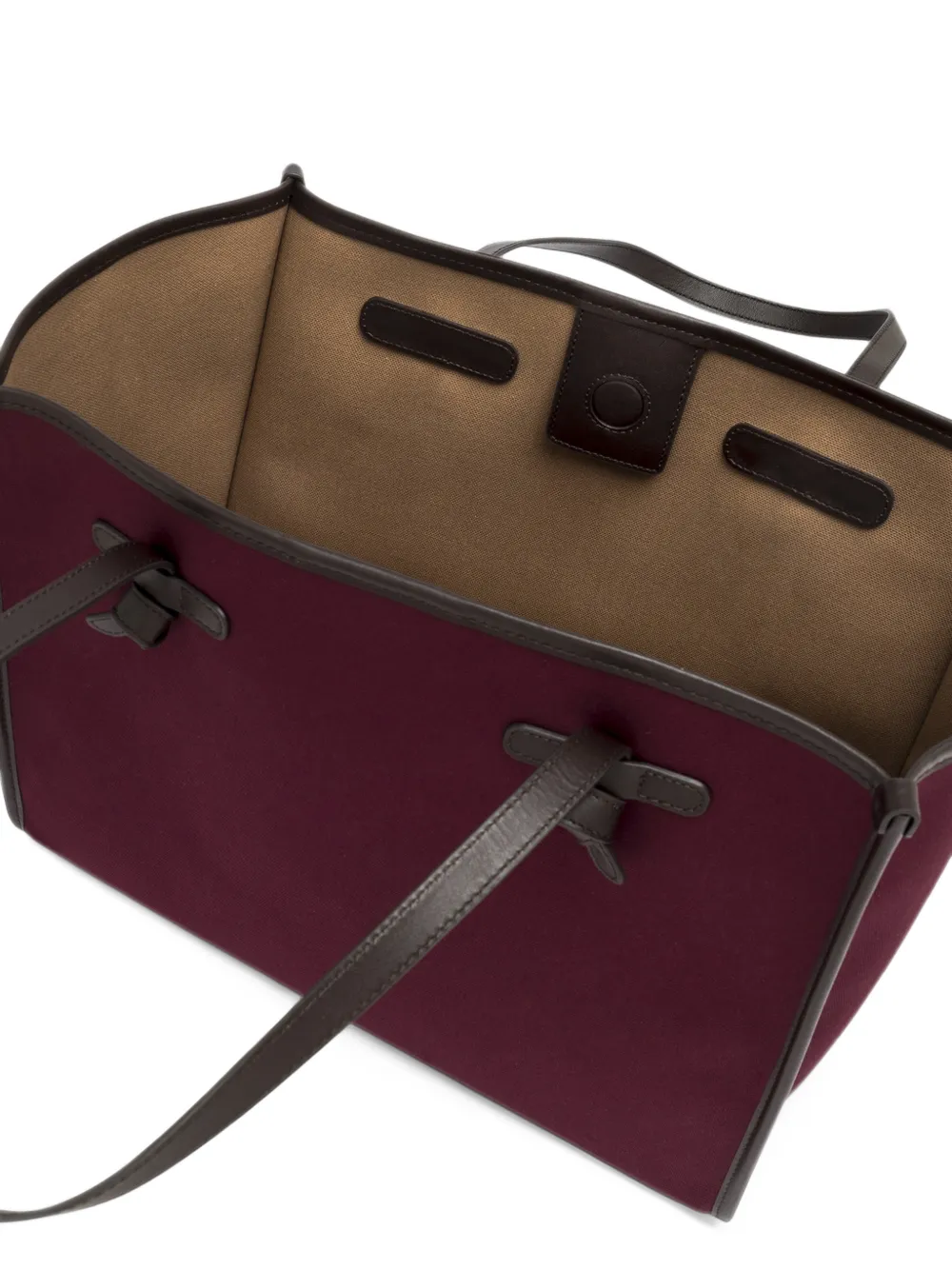 GIANNI CHIARINI Marcella knot-detail canvas shoulder bag Rood