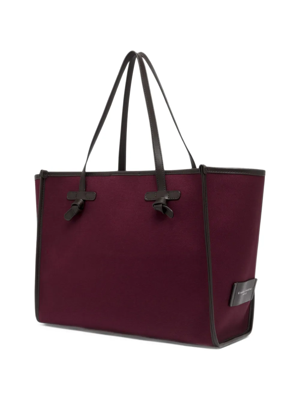 GIANNI CHIARINI Marcella knot-detail canvas shoulder bag Rood