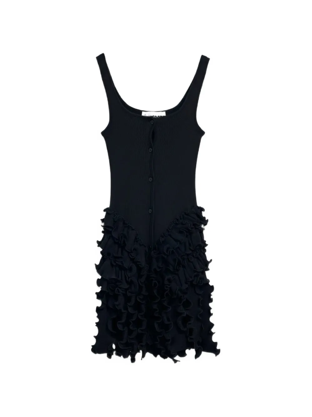OpéraSPORT Mona ruffled ribbed top - Nero