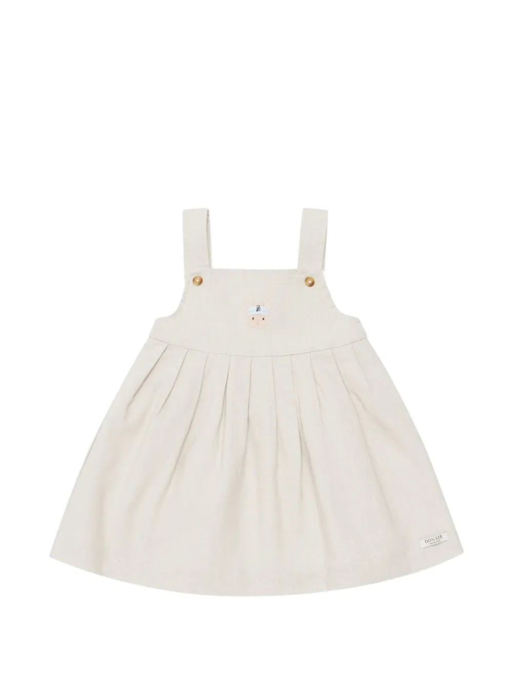 Donsje Harpar embroidered pleated dress Beige