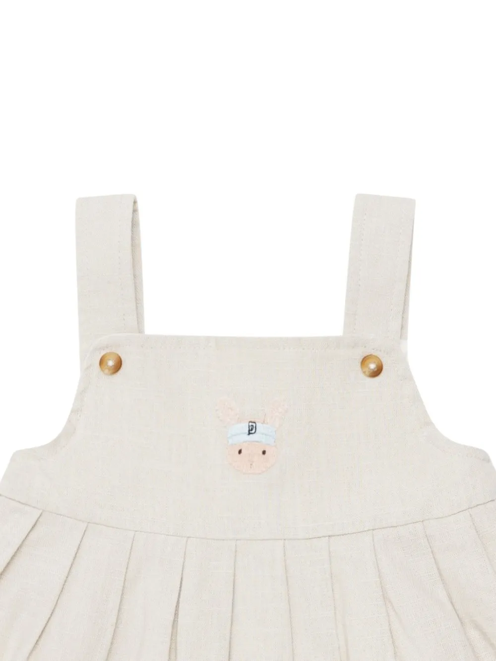 Donsje Harpar embroidered pleated dress Beige