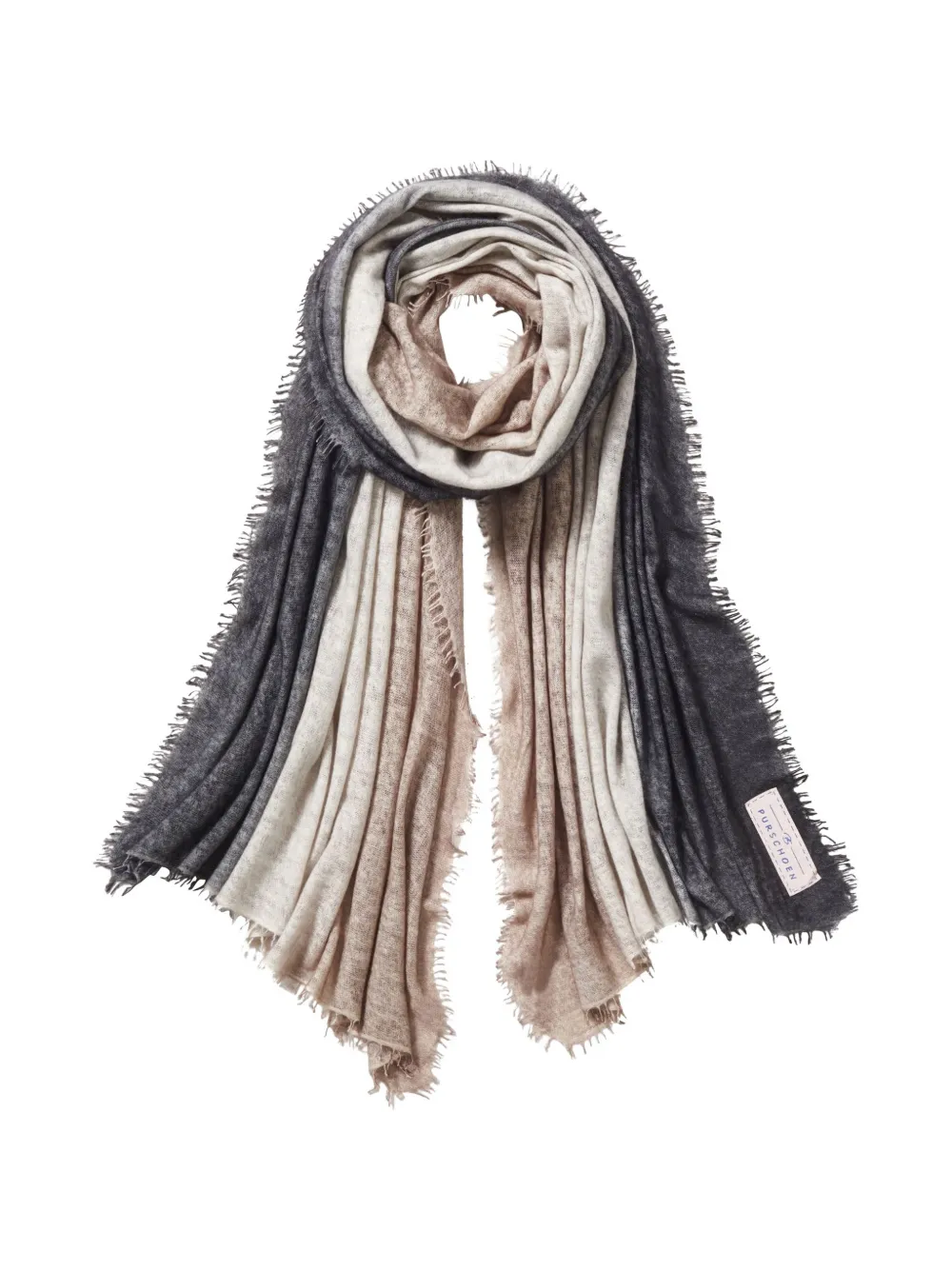 Himalaya Clothing ombré frayed-edge scarf - Grau