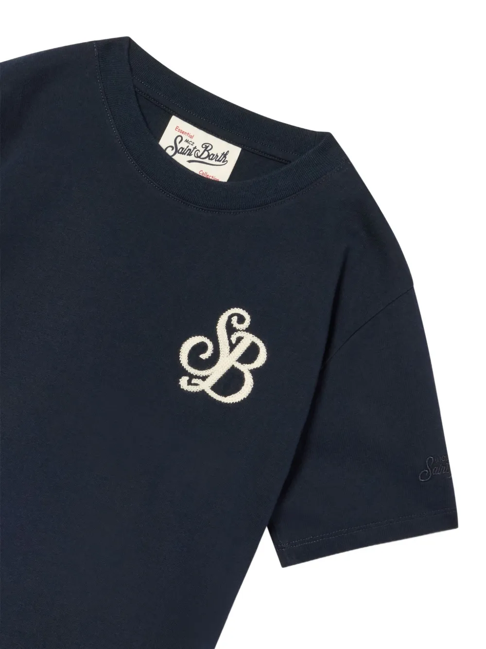 MC2 Saint Barth Kids Cameron T-shirt met geborduurd logo Blauw