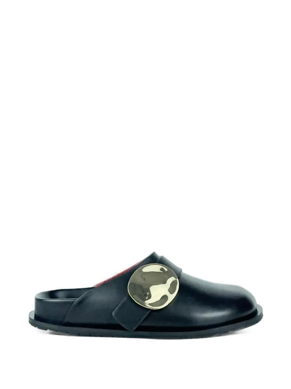Plan C Fussbett plaque flat mule - Schwarz