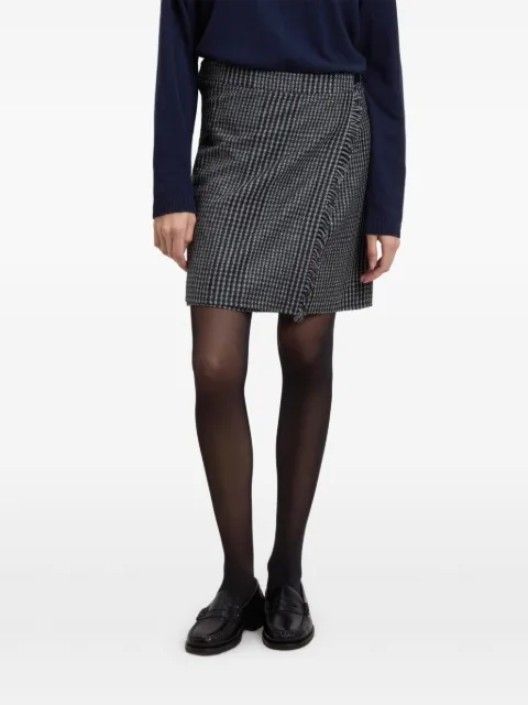 Woolrich check-pattern frayed-edge mini skirt