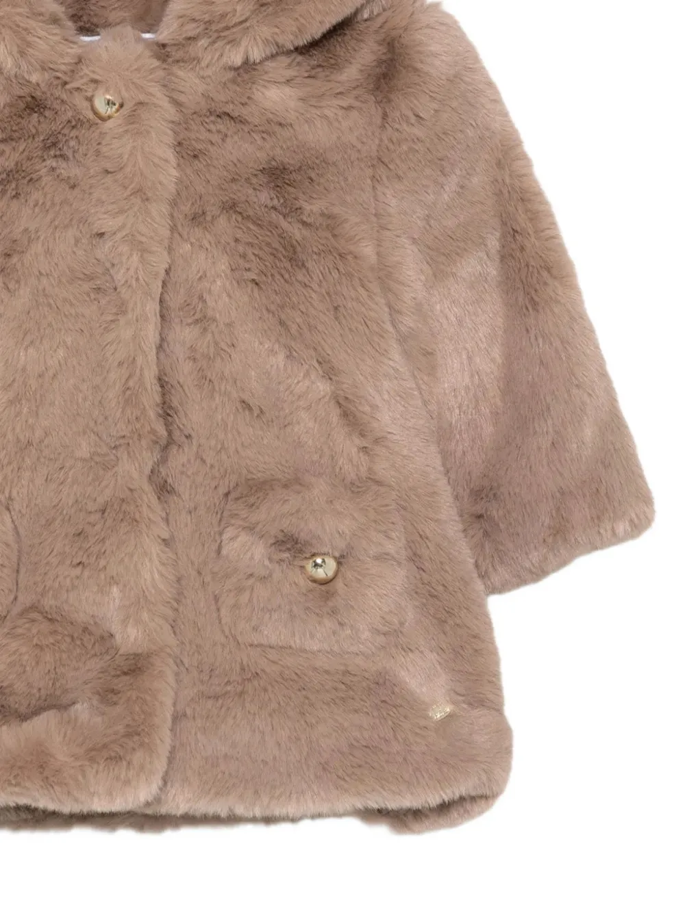 Tartine Et Chocolat faux-fur hooded coat Beige