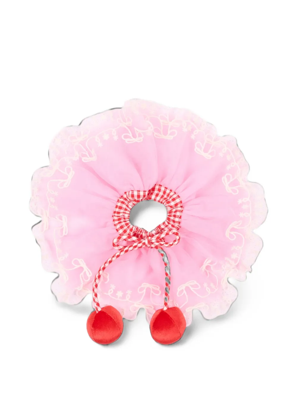 Poco Blush cherry-detail ruffled scrunchie Roze