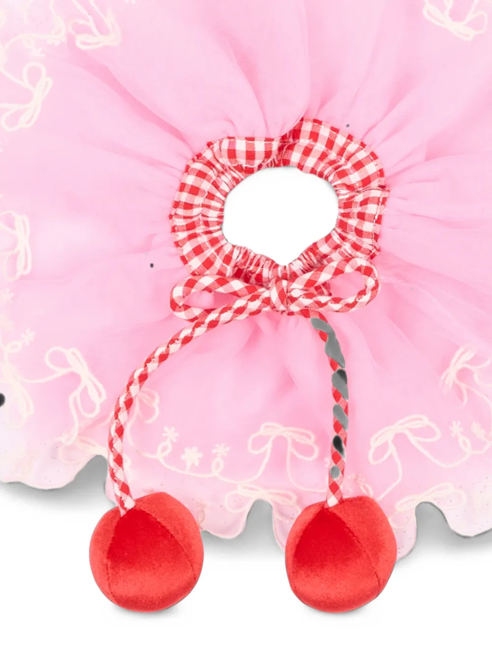 Poco Blush cherry-detail ruffled scrunchie Roze