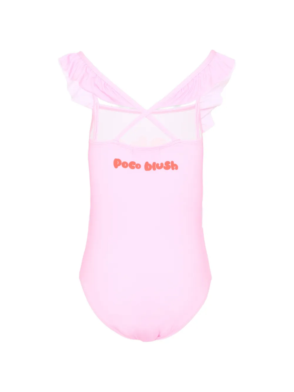Poco Blush ruffled pony-print swimsuit Roze