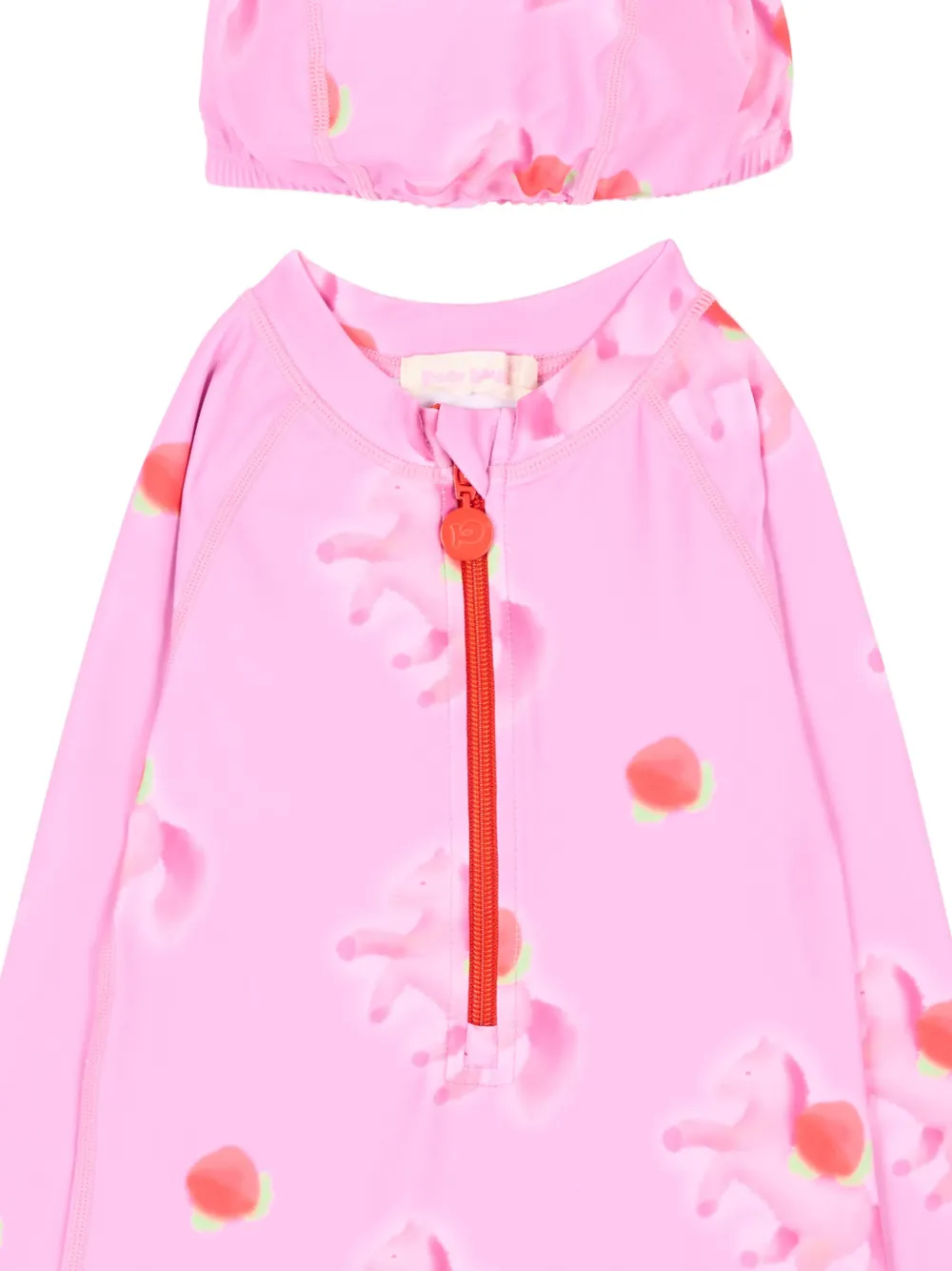 Poco Blush graphic-print long-sleeve swimsuit Roze