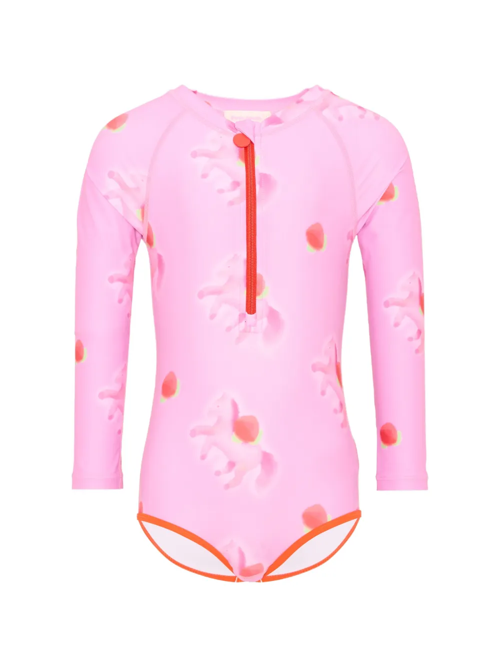 Poco Blush graphic-print long-sleeve swimsuit Roze