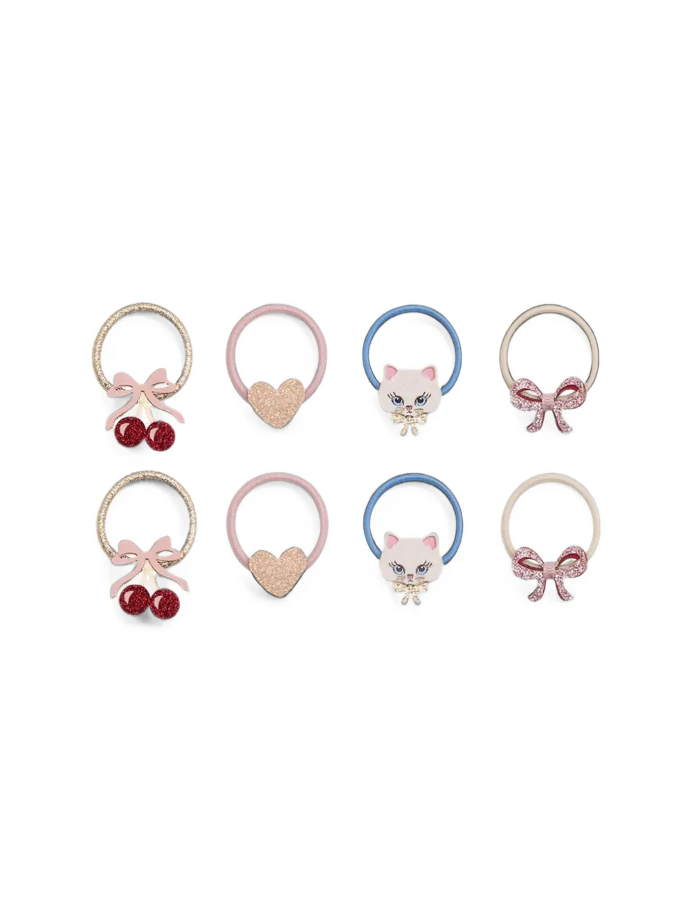 mimi & lula Kittybow hair ties (set of eight) Roze