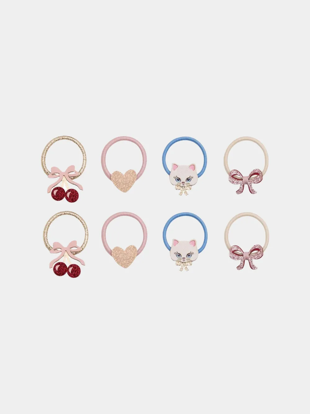 Mimi & lula Kittybow hair ties (set of eight) Roze