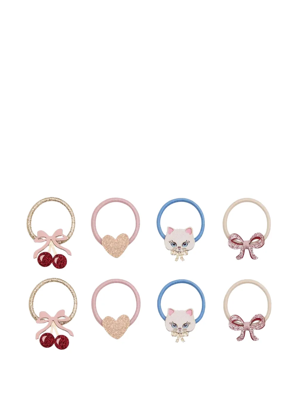 Mimi & lula Acht Kittybow haarelastiekjes Roze