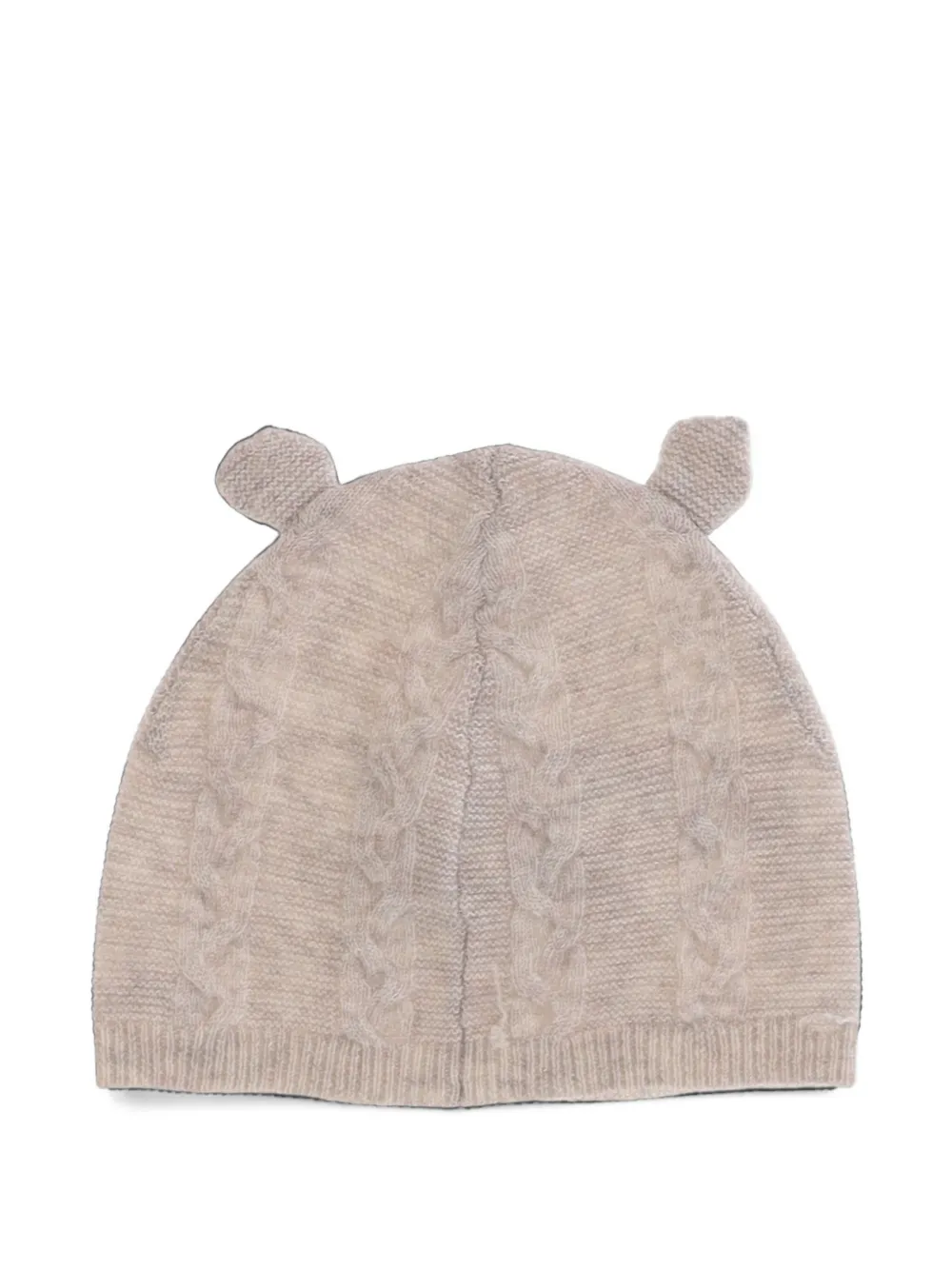 Tartine Et Chocolat cable-knit ear-detail beanie hat Beige
