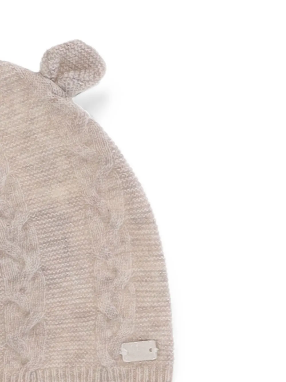 Tartine Et Chocolat cable-knit ear-detail beanie hat Beige