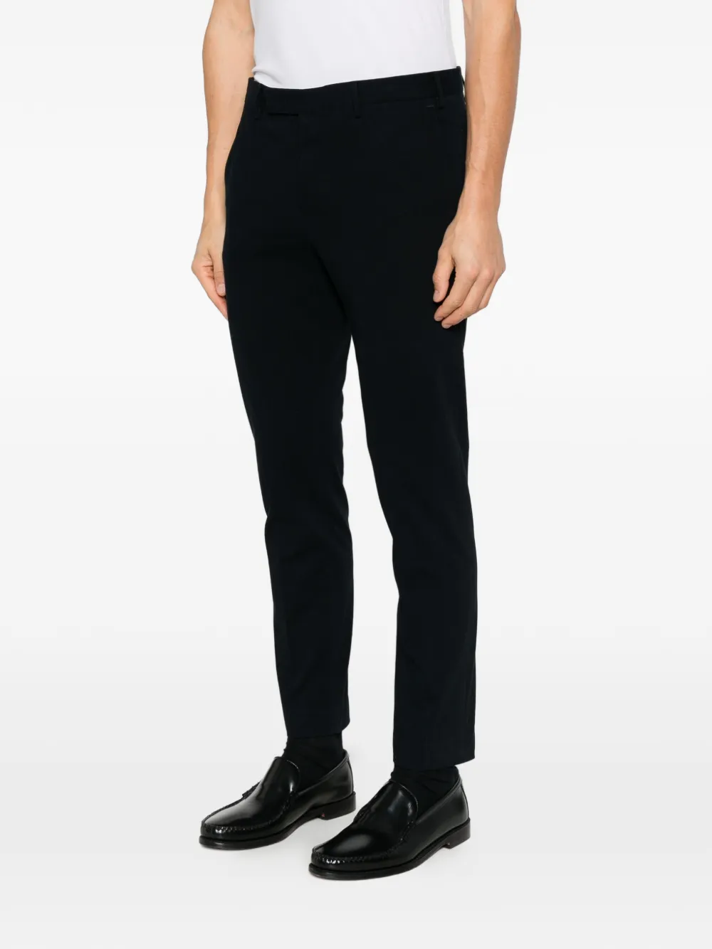 PT Torino logo-plaque tailored trousers Blauw