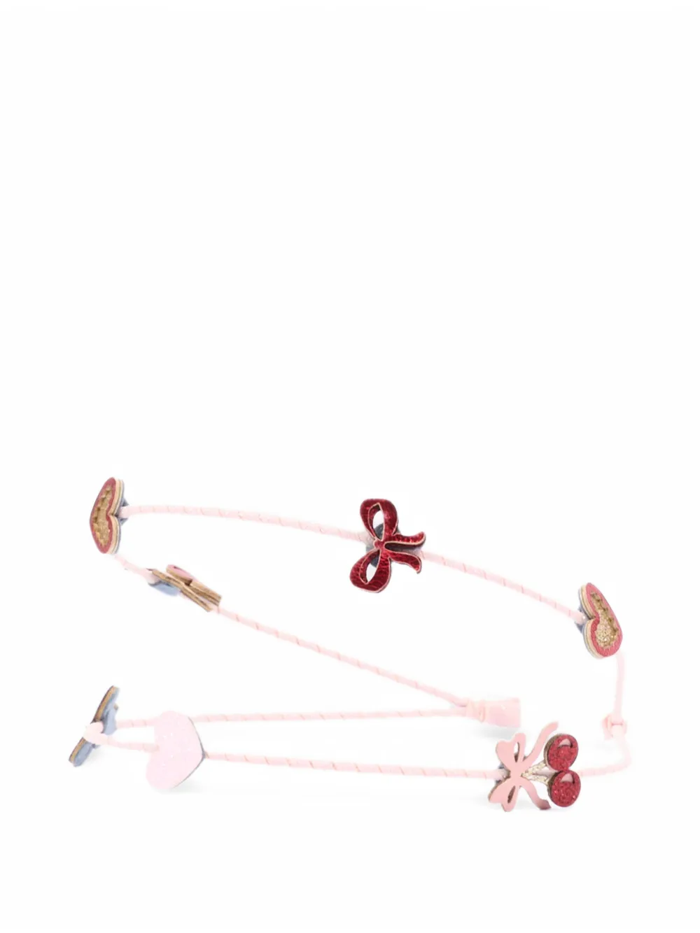 mimi & lula Dubbele haarband verfraaid met bedels Roze