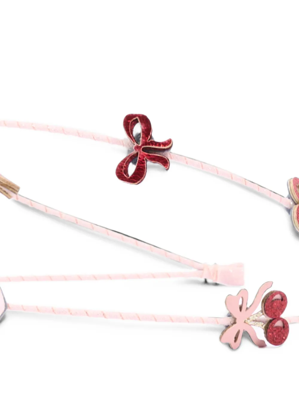 mimi & lula Dubbele haarband verfraaid met bedels Roze