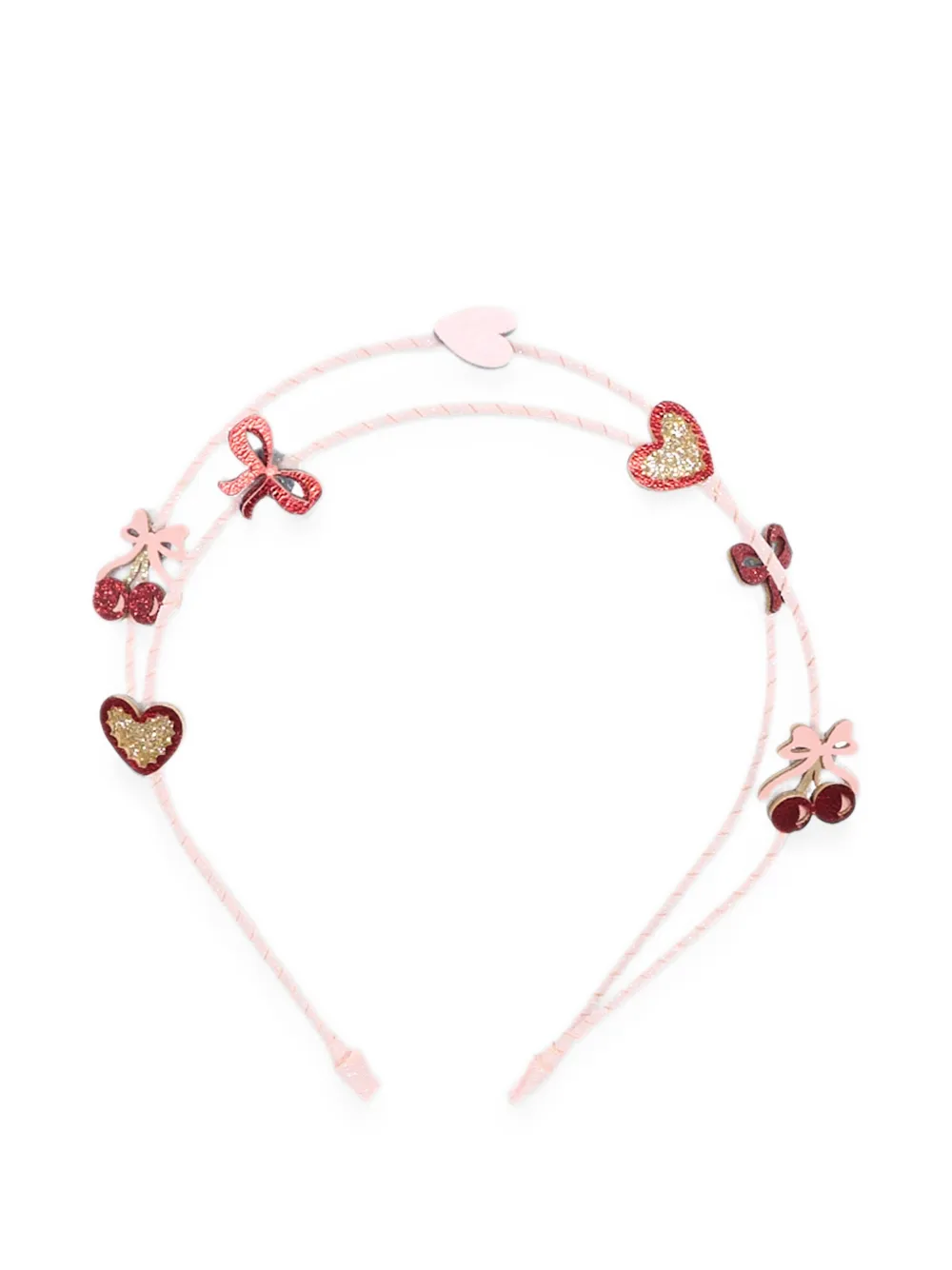 Mimi & lula Dubbele haarband verfraaid met bedels Roze