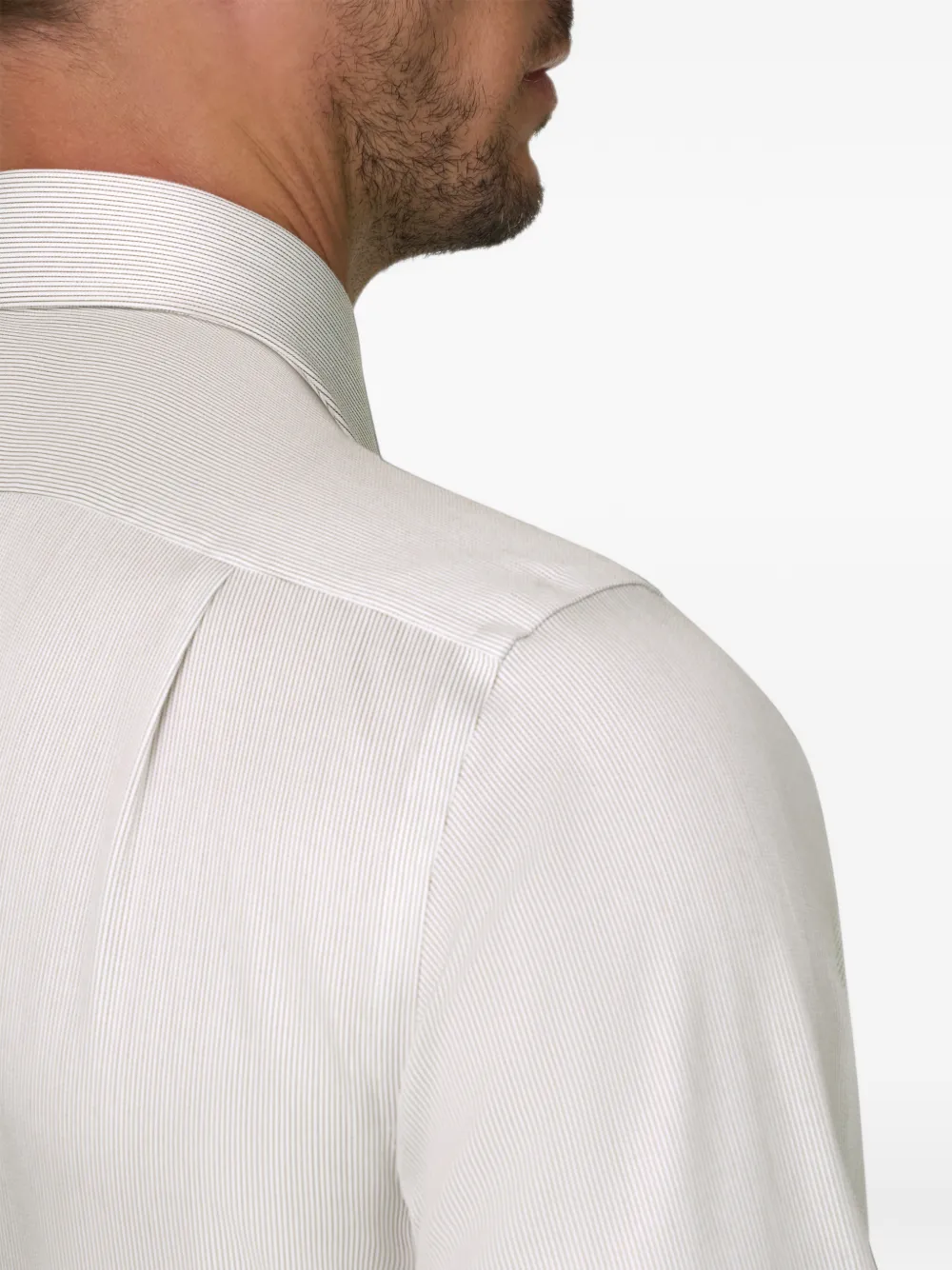 Boggi Milano Gestreept katoenen overhemd Beige