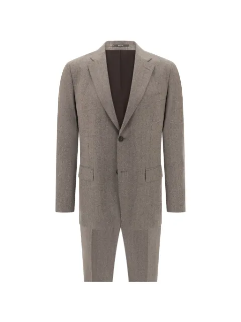 Boggi Milano herringbone pure wool flannel suit