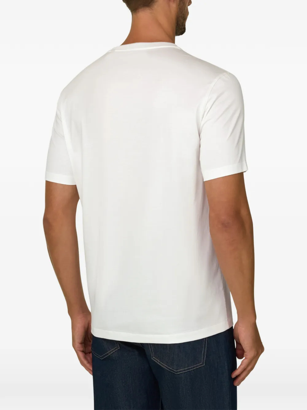 Boggi Milano T-Shirt in cotton and silk jersey Wit
