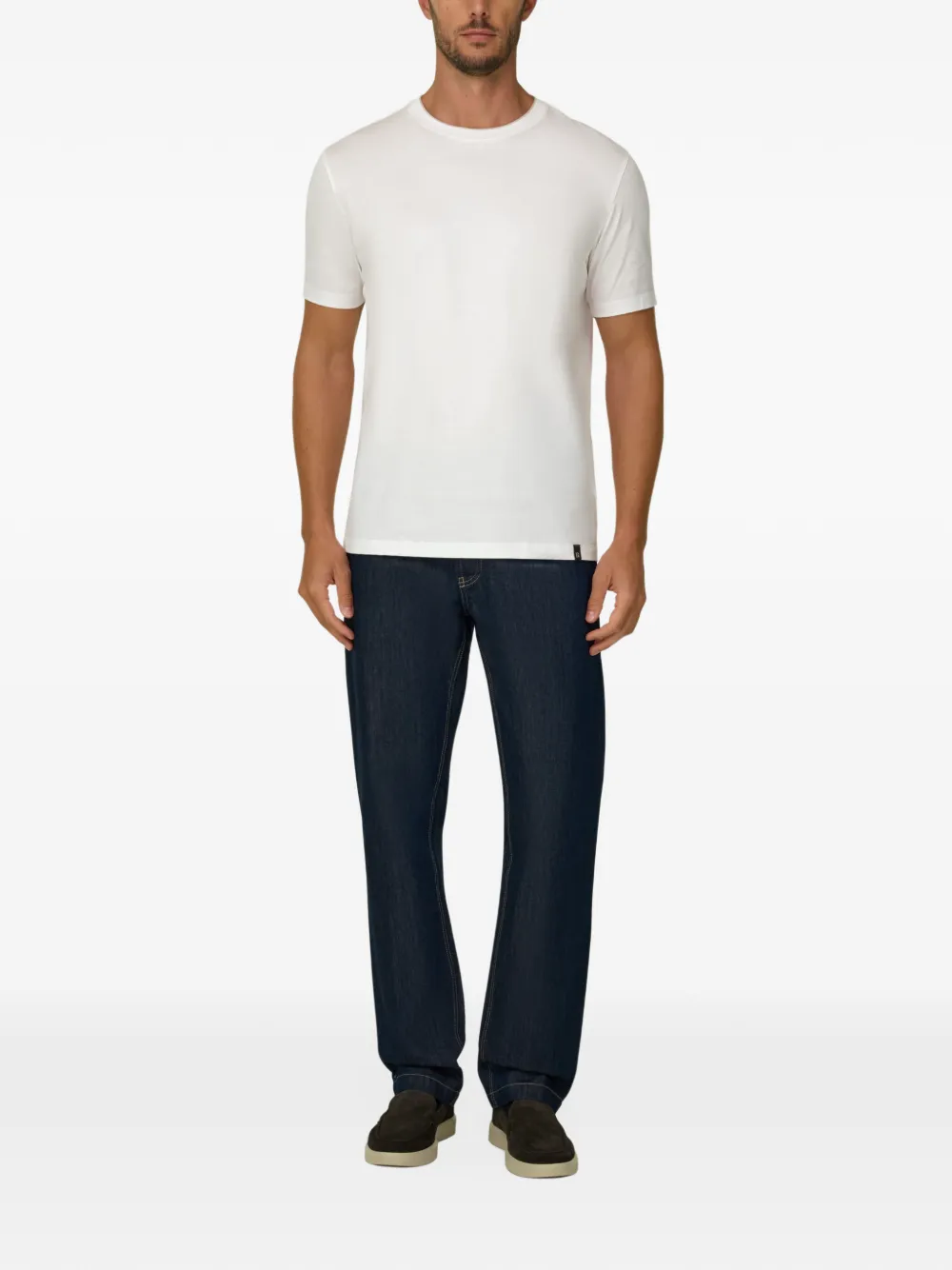 Boggi Milano T-Shirt in cotton and silk jersey Wit