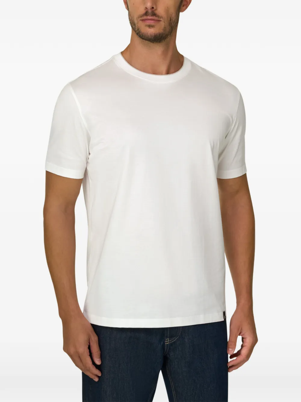 Boggi Milano T-Shirt in cotton and silk jersey Wit