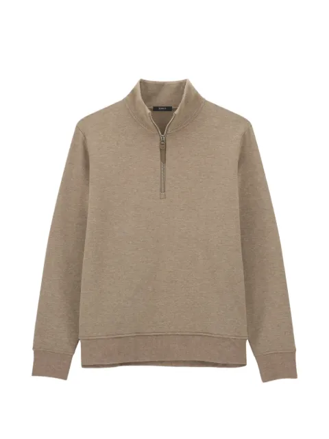 Boggi Milano quarter-zip sweatshirt in cotton blend scuba mélange