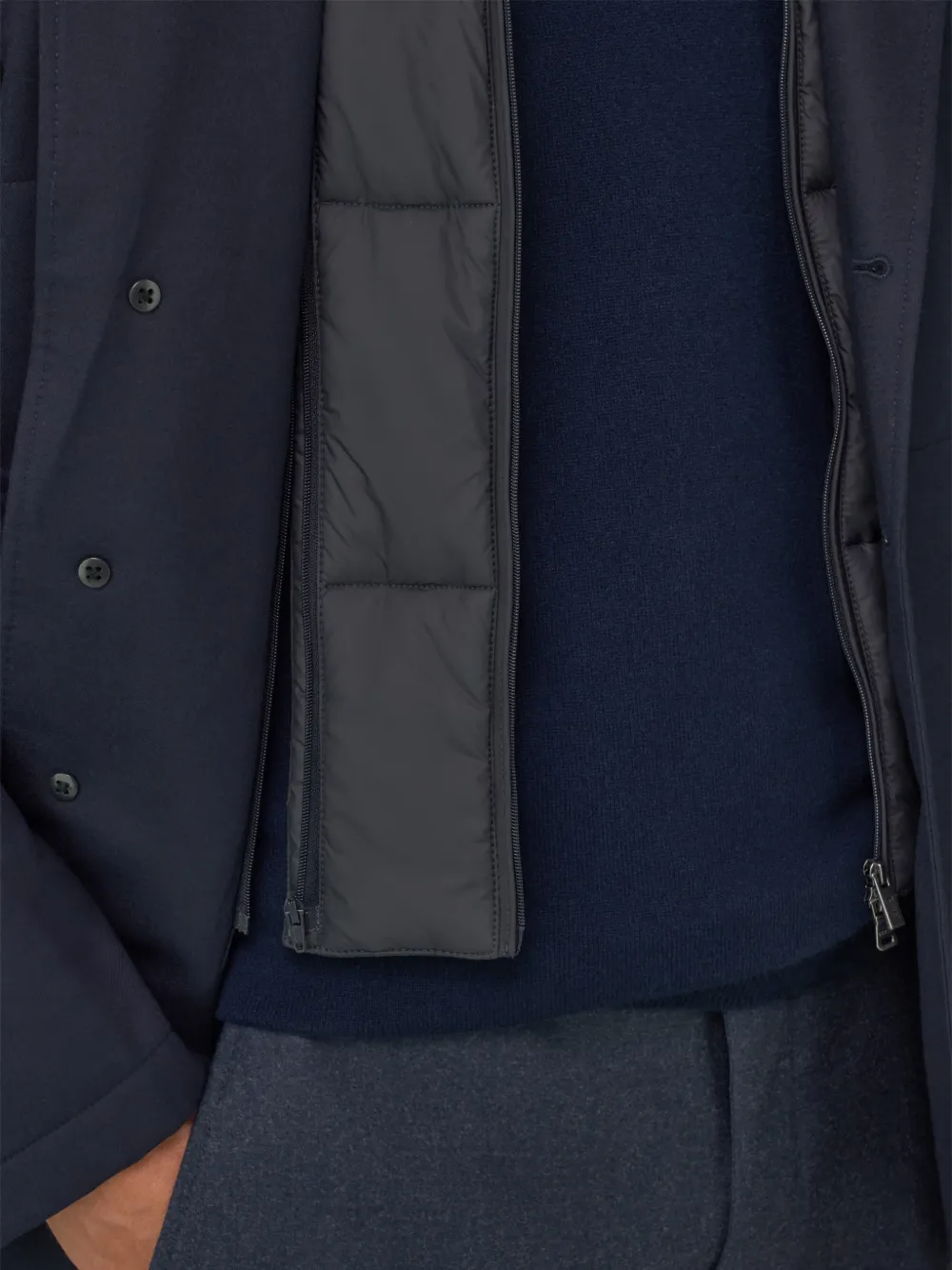 Boggi Milano Wollen mélange jack Blauw
