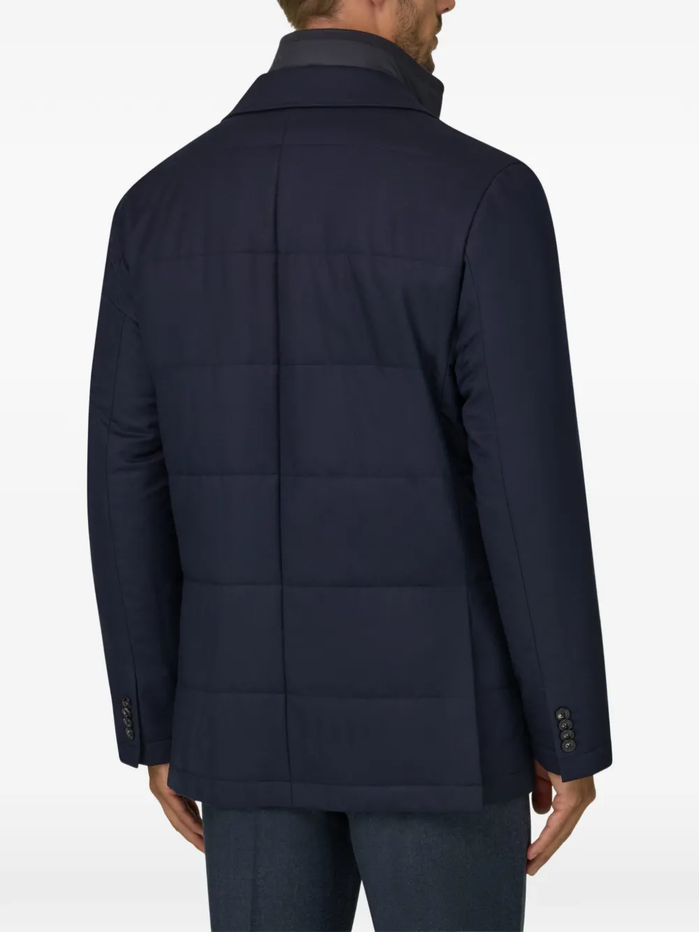 Boggi Milano Wollen mélange jack Blauw