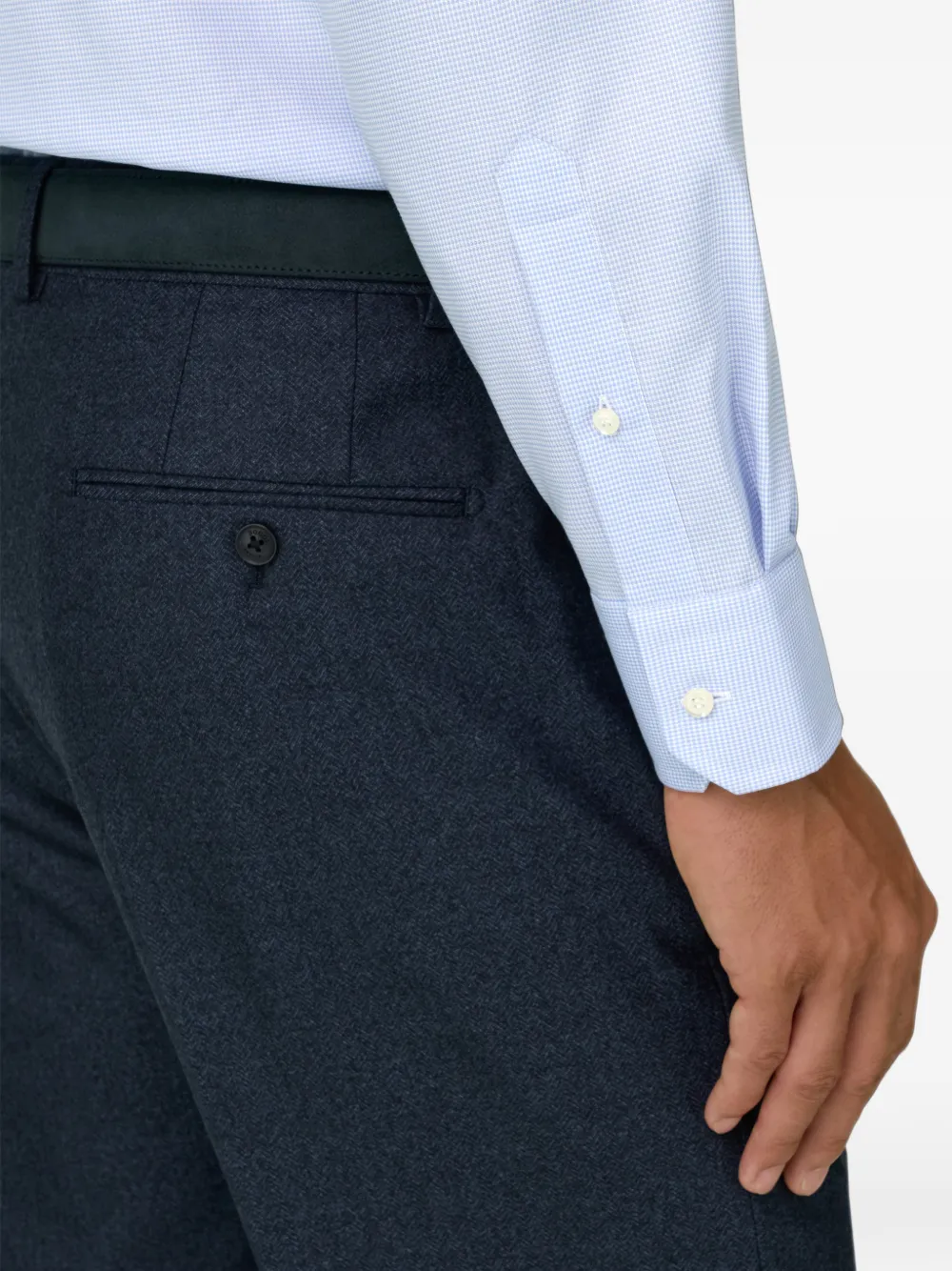 Boggi Milano Slim-fit katoenen overhemd Blauw