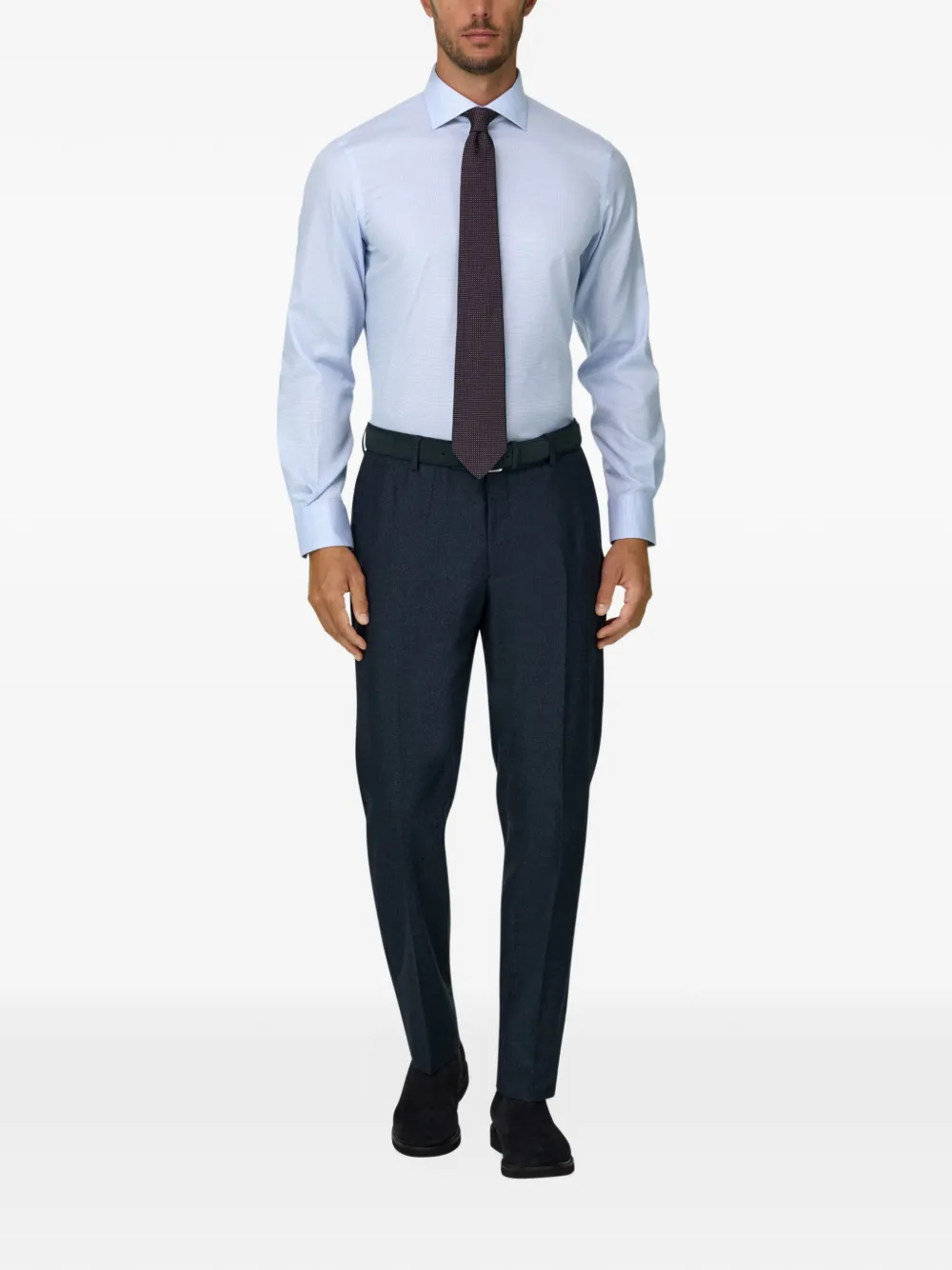 Boggi Milano Slim-fit katoenen overhemd Blauw