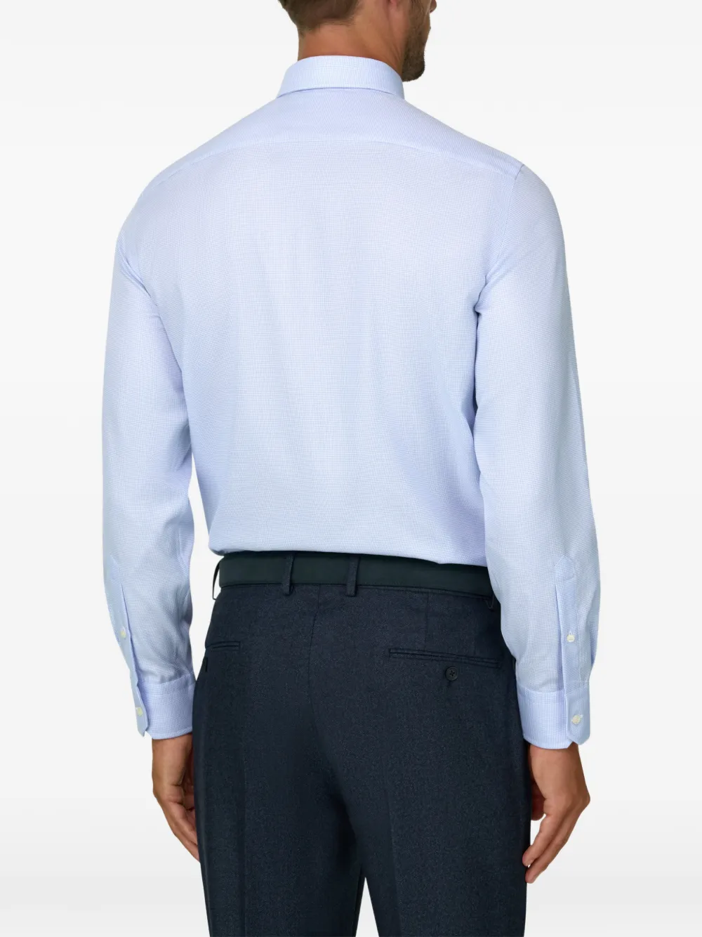 Boggi Milano Slim-fit katoenen overhemd Blauw