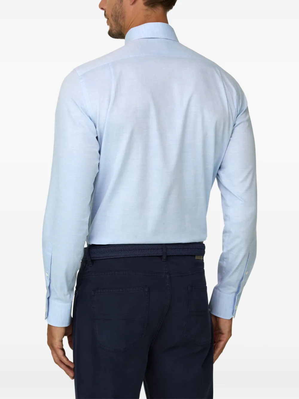Boggi Milano Regular-fit overhemd van katoenen twill Blauw