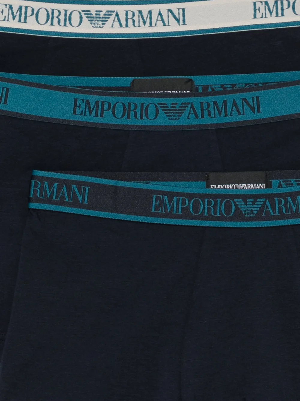 Emporio Armani logo-waistband boxers (set of three) Blauw
