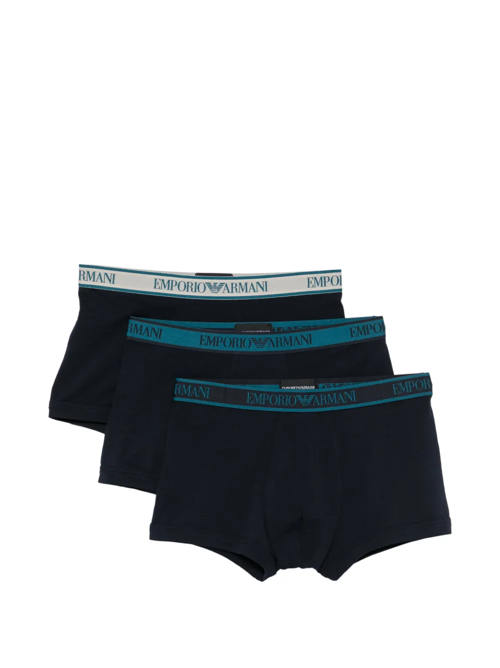 Emporio Armani logo-waistband boxers (set of three) - Blu