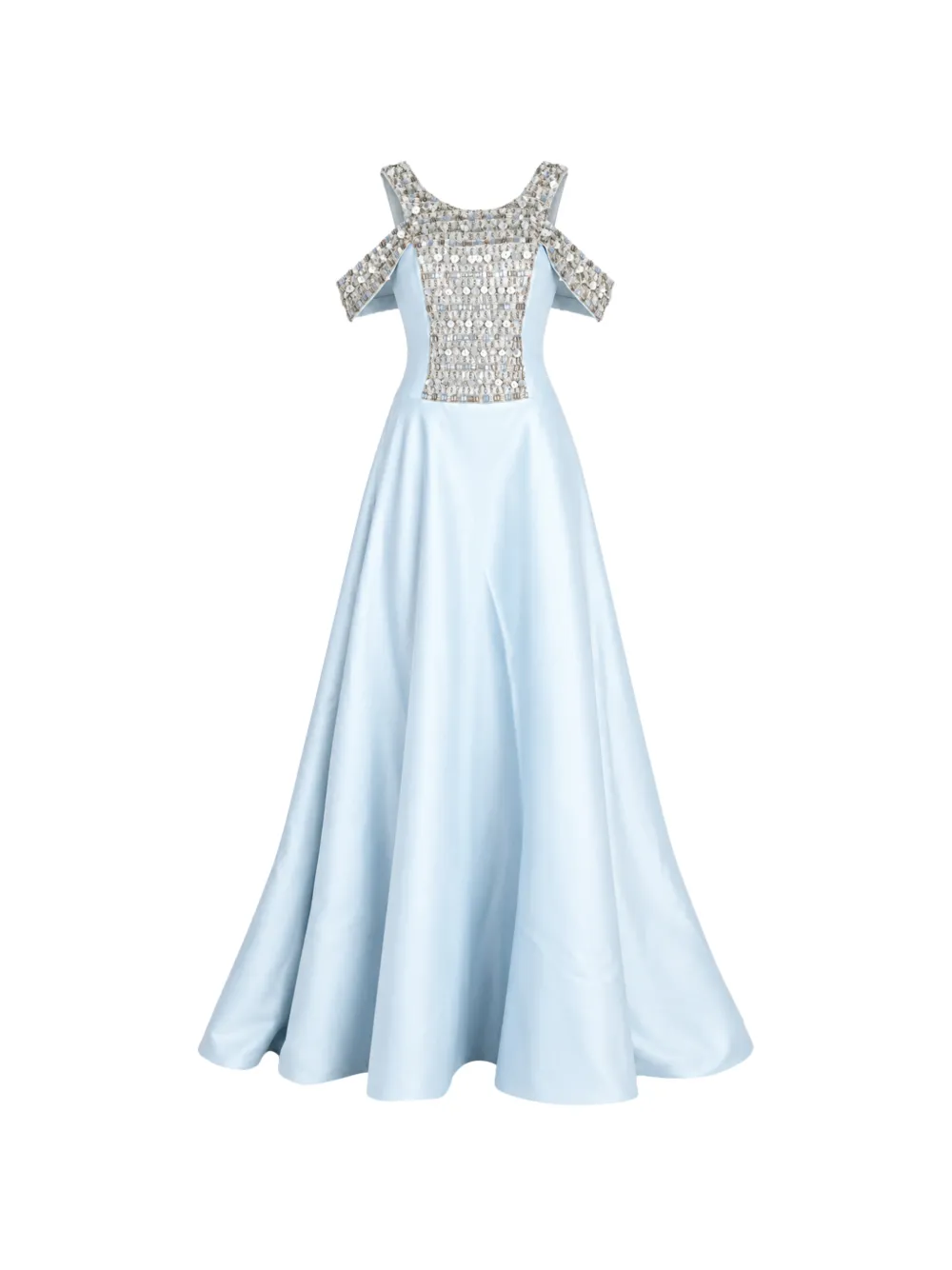 Loodyana embellished cold-shoulder maxi dress - Blue