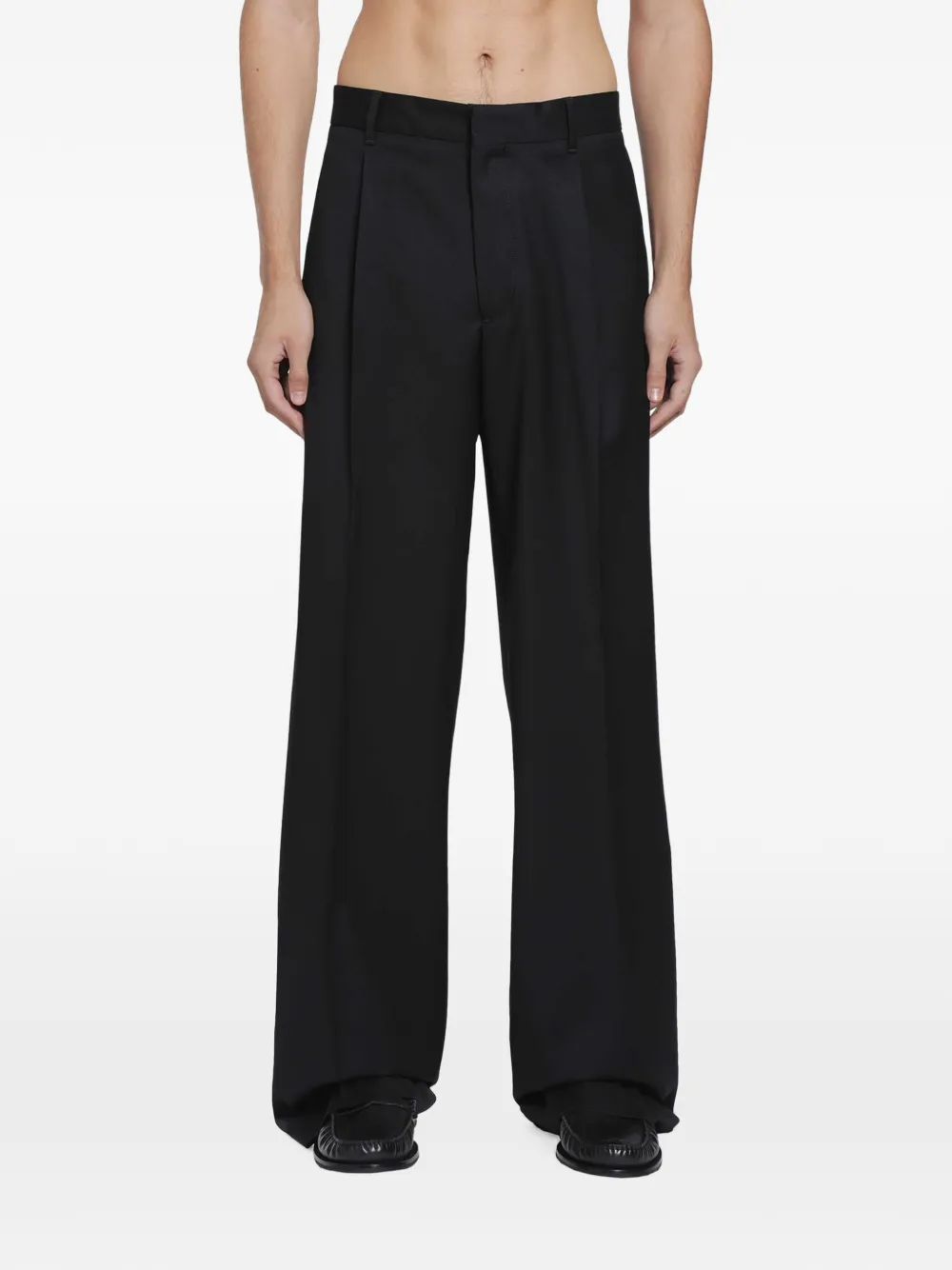 Lardini pleated wide-leg trousers Zwart