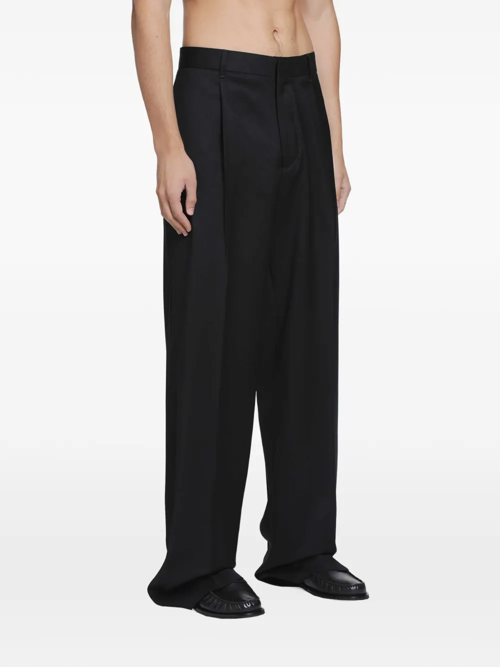 Lardini pleated wide-leg trousers Zwart