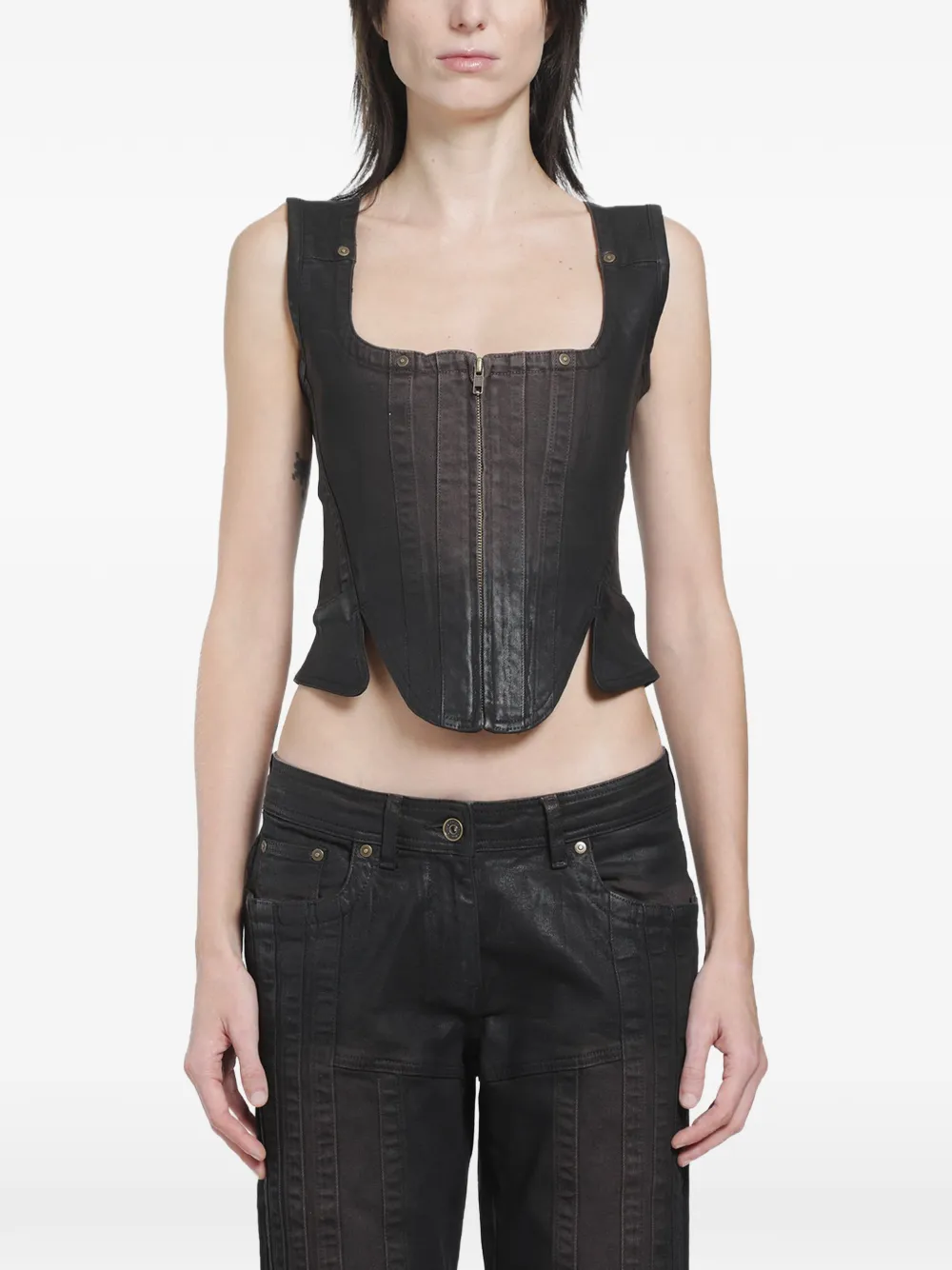 KNWLS Alice lace-up bustier top - Marron KNWLS Alice lace-up bustier top - Marron